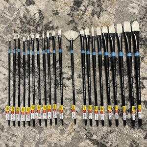 Professional Black & Blue Princeton Aspen Paint Brush Bundle #4